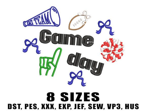 Cheer Football Embroidery Design