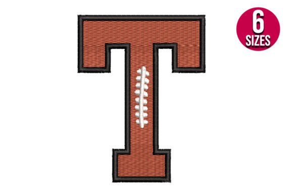 Football Font Alphabet Letter T Review for Embroidery Sellers